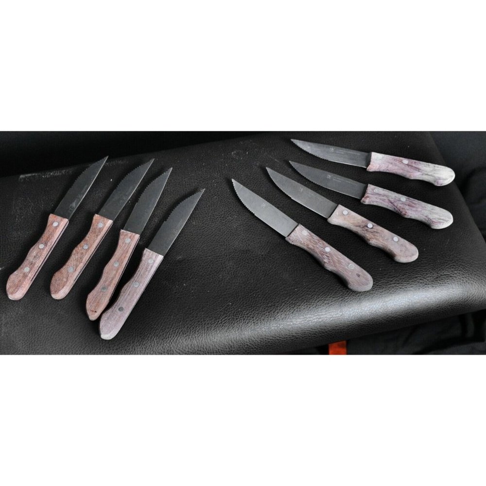 J.A. Henckels International Steak Knives 8pc 5" Part Serrated Blade 10" Ove